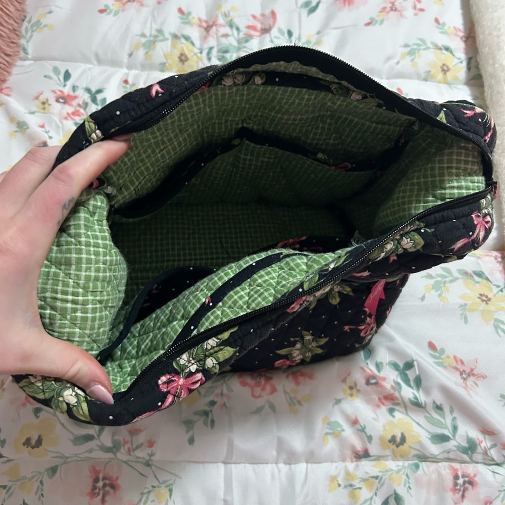 Vera Bradley Black and Pink Floral Shoulder Bag - Picture 6 of 6